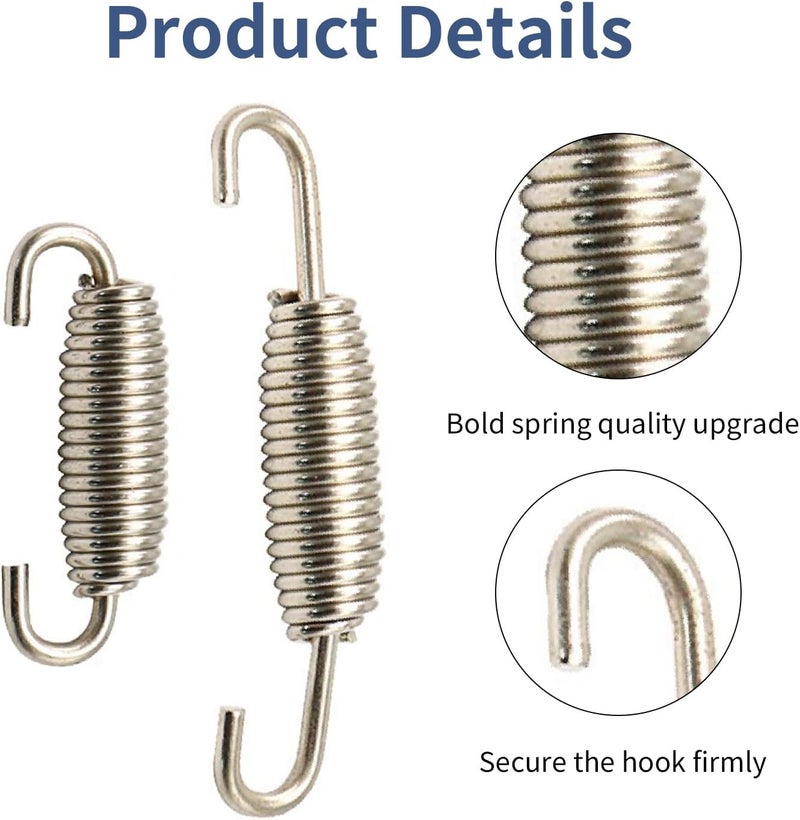 Jitrendo 1 Pack 2 Pcs Motorcycle Exhaust Pipe Spring, Exhaust Pipe Active Spring Fastener,Universal For Motorbike Scooter Atv (Silver) - Image 5